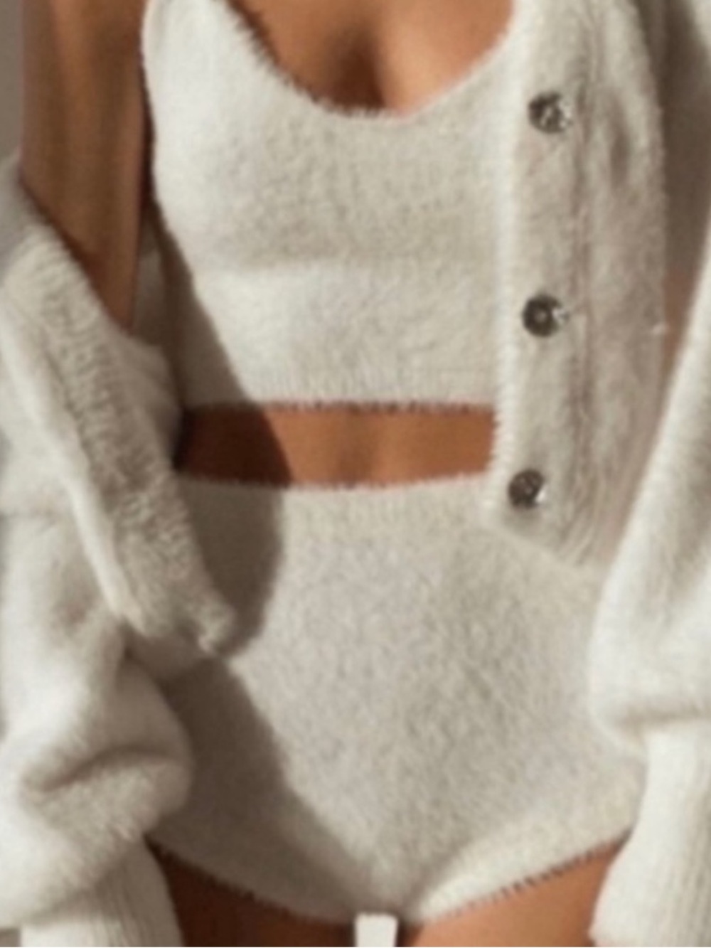 Love & Lemons Fiona Fur Fuzzy Knit High-Waisted bottoms XXS 39482